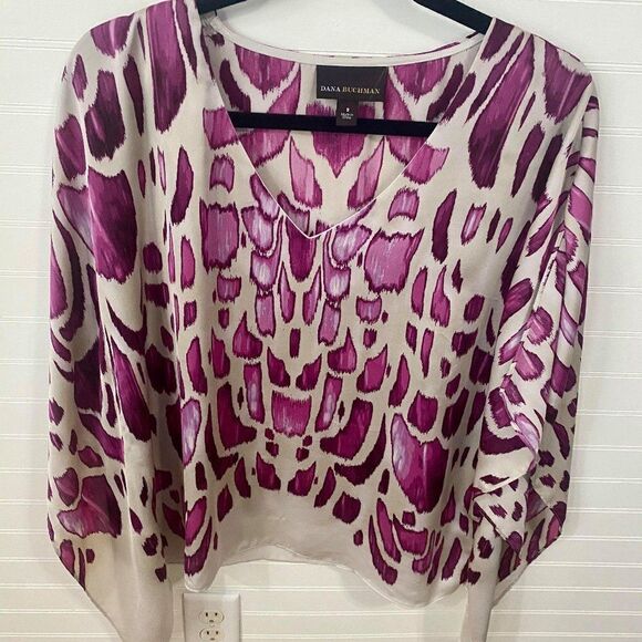 Dana Buchman Purple Wide Sleeve Blouse - Picture 1 of 4